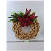 Image 1 : Burlap Holiday Wreath Approx. 15" Diameter