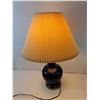 Image 2 : Ceramic Lamp with Pleated Shade 26.5"- Powers On, Cannot Ship