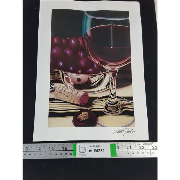 (1) Seriolithograph:"Grape Perfection" by Scott Jacobs-with Certificate of Authenticity