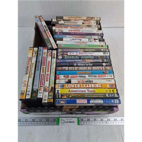 Box Containing (32) DVD Movies