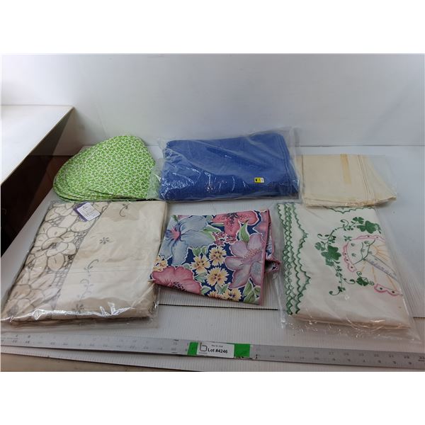 Tablecloths, Placemats, Table Runner- Varying Sizes