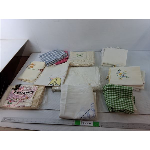 Pillow Cases, Tablecloths/Runners- Varying Sizes