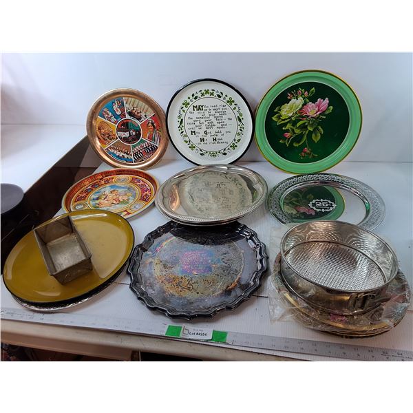 Mostly Decorative Metal Trays Up to 14"