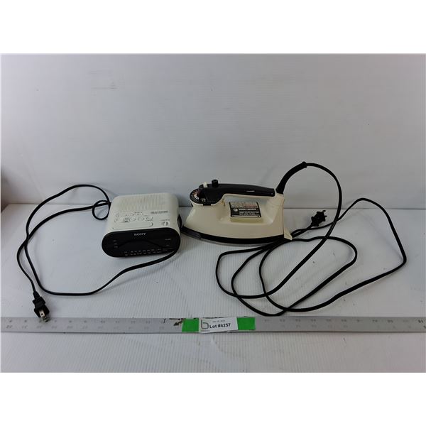 Sony Alarm Clock & Black & Decker Iron- Both Power On