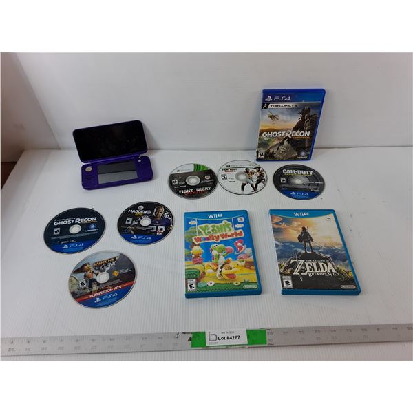 PS3 Wii U, Xbox 360 Games- Fight Night, Yoshi, Ghost Recon, Misc. & Nintendo 2DS XL- As Is