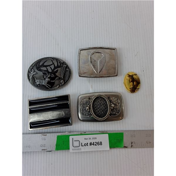 (4) Belt Buckles- As Is