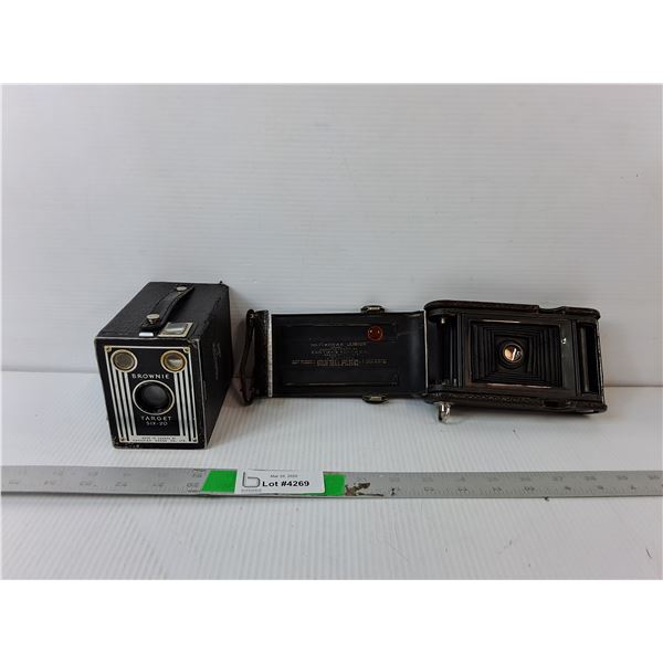 Vintage Brownie Target Six-20 & Kodak Junior Camera