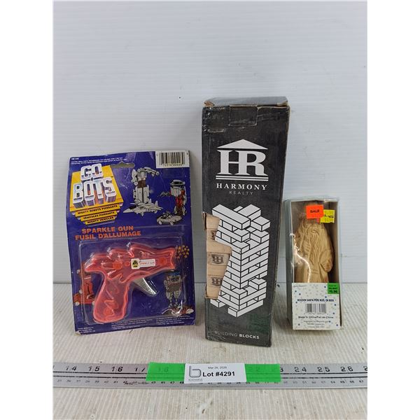 Go Bots Sparkle Gun, Harmony Realty Building Blocks, Wooden Santa