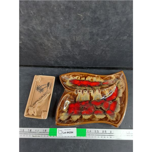 (2) Ceramic Ashtrays