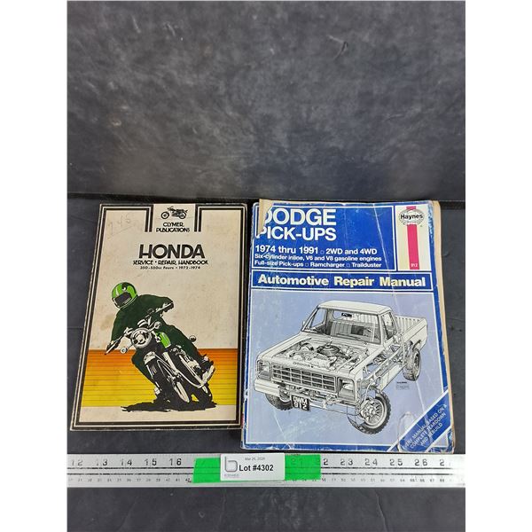 Vintage Honda Repair Handbook, Haynes Dodge Pick Ups Repair Manual