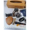 Image 2 : Ceramic Ash Trays, Wallets, Vintage Stapler, CPR Microshield, Tape Gun, Misc