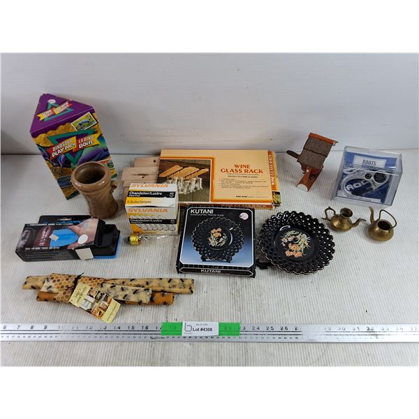 Kutani Handcrafted Pierced Plate, Dinosaur Play Pack, Wine Glass Rack, Bees Wraps, Sports Timer