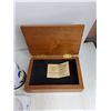 Image 9 : Framed Embroidery Art, (2) Ceramic Plates, Corning Ware Dish, Jewelry Box, Hand Purse