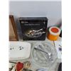 Image 5 : Wood Picture Frame 9" x 6", Royal Brighton Divided Relish Plate w/Servers, Scented Candles, Misc