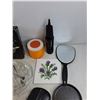 Image 6 : Wood Picture Frame 9" x 6", Royal Brighton Divided Relish Plate w/Servers, Scented Candles, Misc