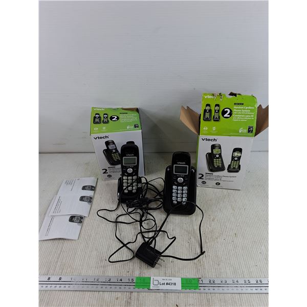 (2) Vtech 2 Handset Cordless Phone System - As Is