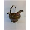 Image 3 : Vintage Brass Coal Scuttle w/Ceramic Handles - 16" Tall -  Misc. Belt Buckles