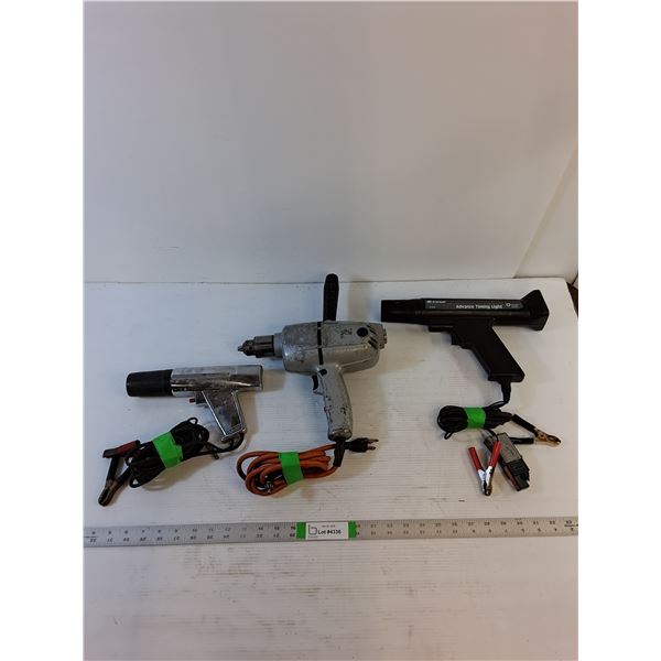 (2) Timing Lights - Equus/All Pro - As Is  (1) Drill - Power On  - As Is