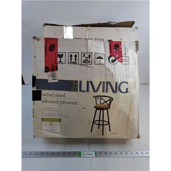 (2) Swivel Stools-22"x22"x39"-Cushioned Fabric Seat-appears to be NOS-as is - PICK UP
