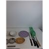 Image 3 : Vintage Copper Coloured Mug, Knives, Bowls, Coaster, Misc