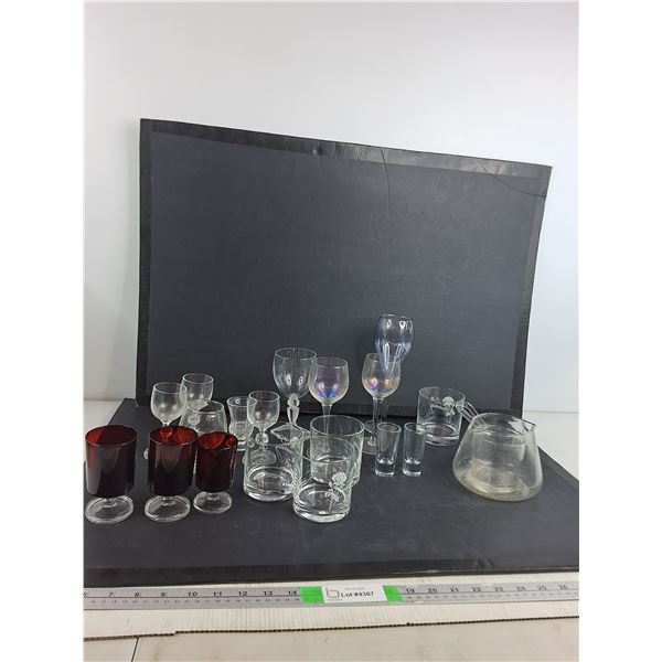 Various Glassware, Shot Glasses, Wine Glasses, Misc - PICK UP