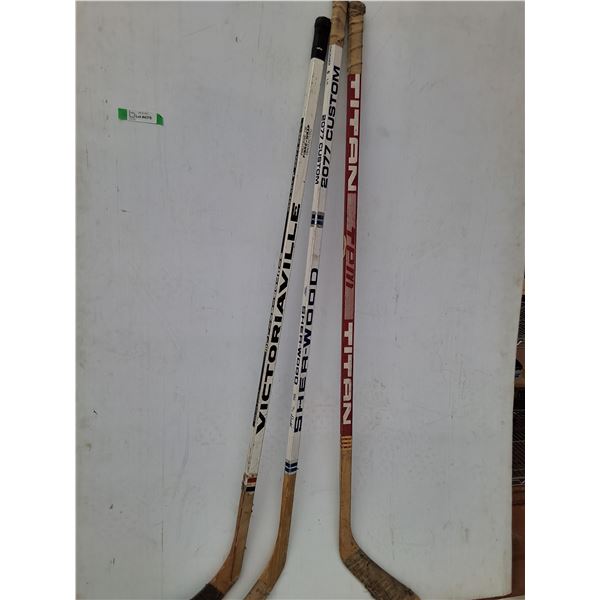 *(3) Hockey Sticks- Titan, Sher-wood, Victoriaville( cannot ship)