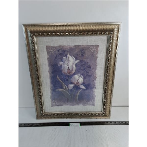 *Framed "Flower Themed" Wall Decor - 20.5" x 25"