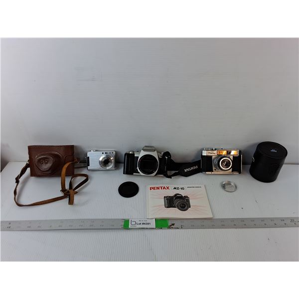 (3) Cameras- Sony, Pentax, Howay- As Is, Camera & Lens Case