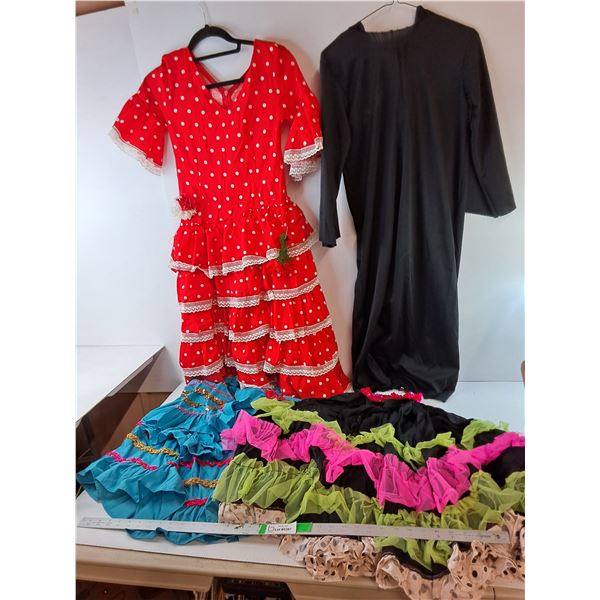 Flamenco Dress/Skirt, Can-Can Skirt & Hooded Halloween Dress- All Approx. Women's S