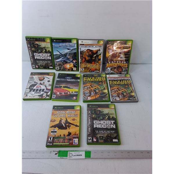 (10) Xbox Games- Dangerous Hunts, Fuzion Frenzy, Airforce Delta Storm, Misc.