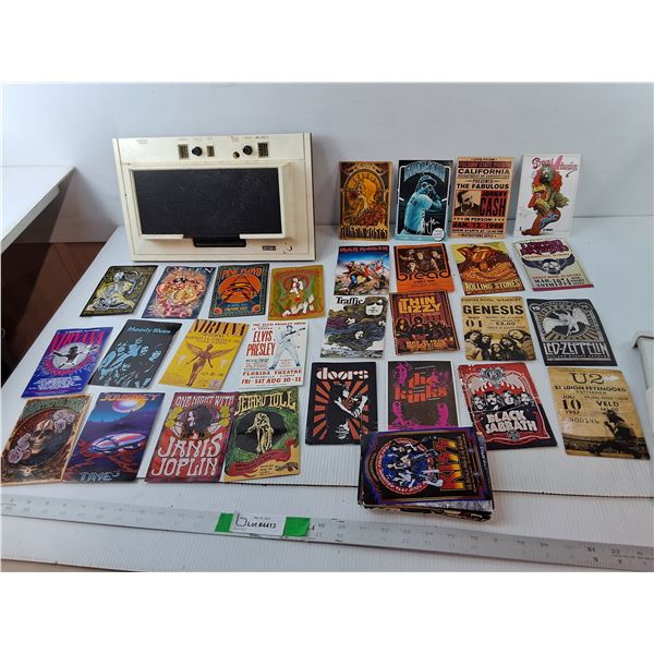 Magnavox Odyssey- As Is, Postcard Sized Band Posters- Guns n Roses, Iron Maiden, Johnny Cash, Misc.
