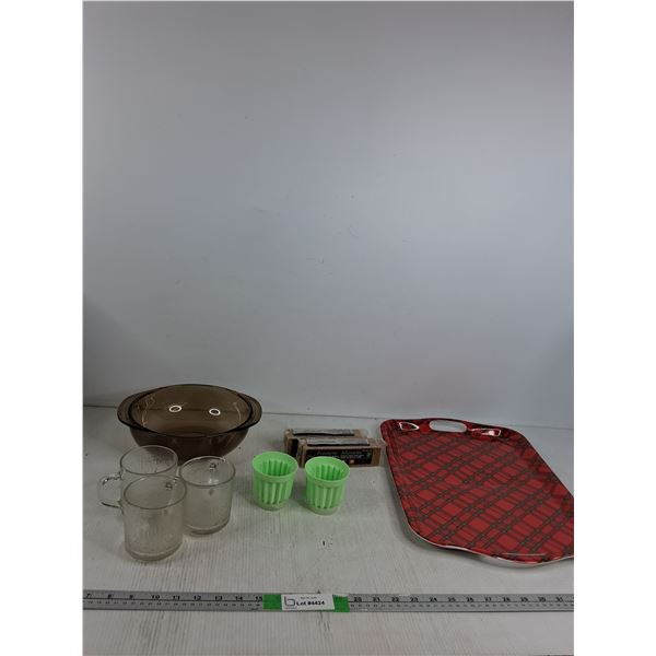 Firestarter, Glass Mugs, Bowl, Serving Tray