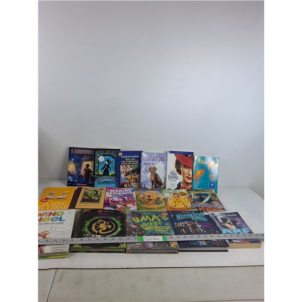 (17) Kids Books- I Survived, Judy Blume, Mountain Dogs, Mary Poppins, Front Desk,  Misc