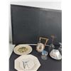 Image 2 : (2) Pottery Plates, Various Drinkware, Misc