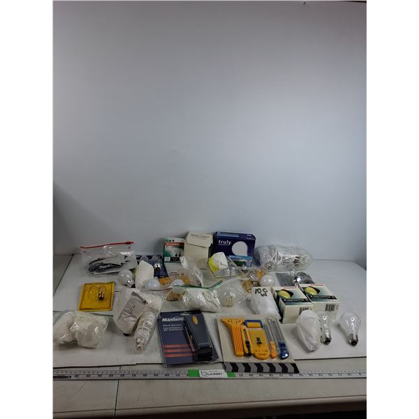 Power Surge Bar, Stud Senor, Steel Cutter Blades Set, Various Lightbulbs ( as is) - PICK UP