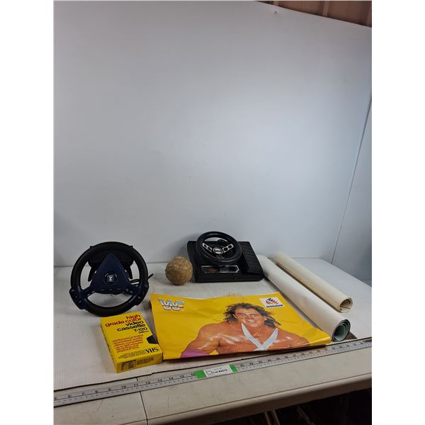 Video Cassette, Softball, Gaming Wheels, Posters