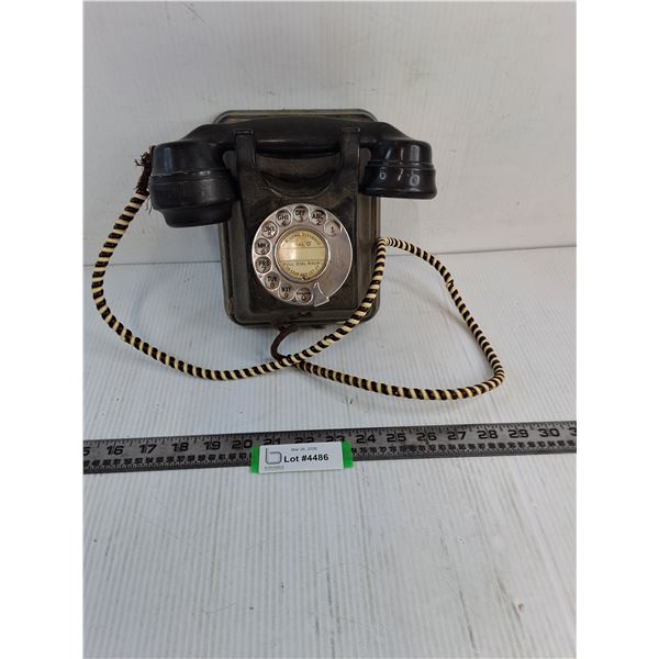 Vintage Wall Mount Rotary Telephone - Untested, As is