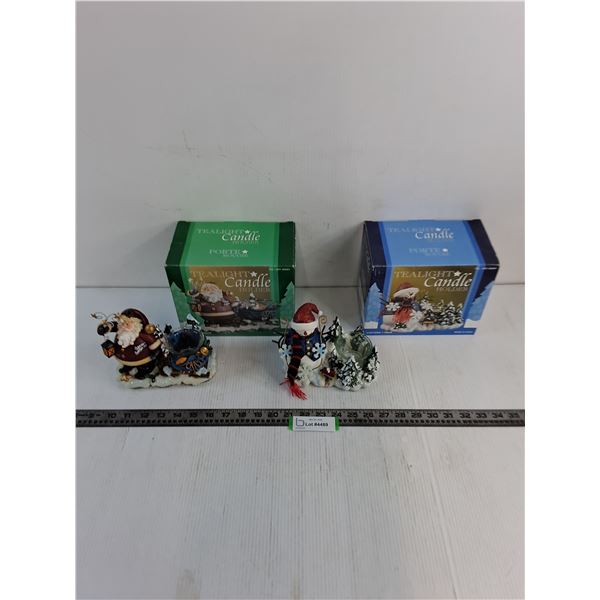 (2) Christmas Themed Tealight Candle Holders