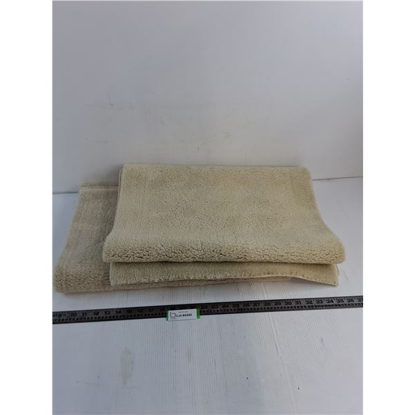 (2) Ivory Colored Floor Runner Rugs w/Rubber Backing - Each 62" x 22.5"