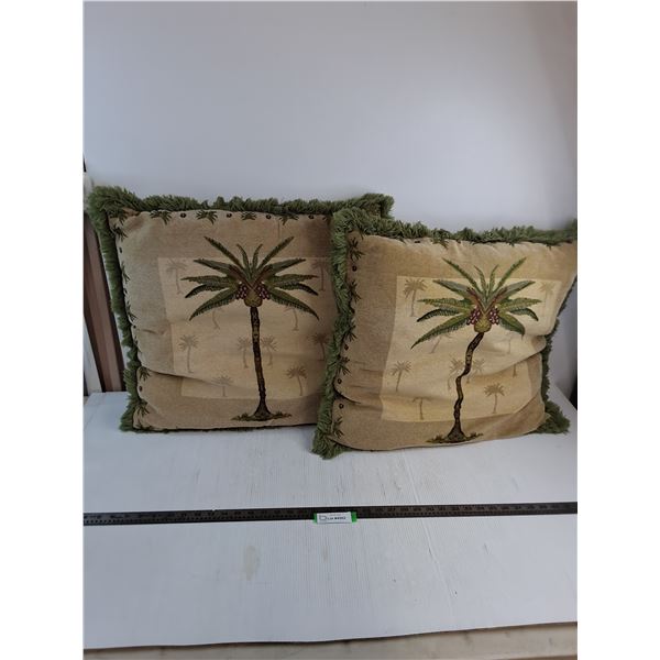 Pair of 22" x 22" Palm Tree Themed Throw Pillows