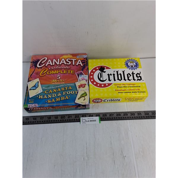 (2) Board Games (Canasta Caliente & Criblets)
