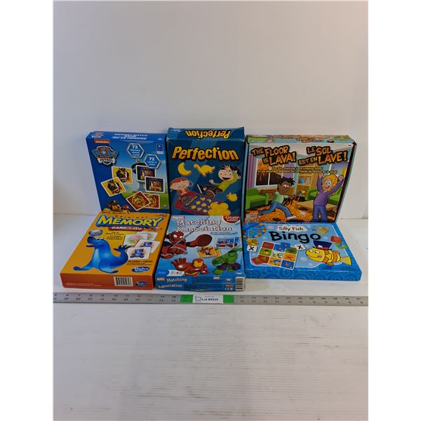 (6) Kids Games  - Perfection,  Memory, Bingo, Misc.