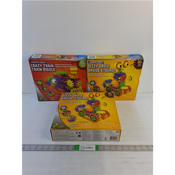 (3) Techno Gears - Motorized Construction Sets - As Is