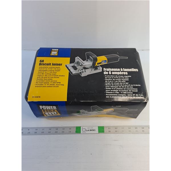 (1) PowerFist - 6 Amp Biscuit Joiner w/Case - Powers On (New-In-Box)