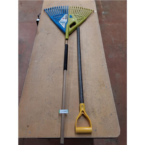 * U-Man Tools Rake Hand Grabber - 64" Length, 44" Shovel Handle - Pickup Only