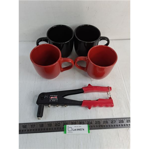 (4) Coffee Mugs, Arrow RH200 Riveter
