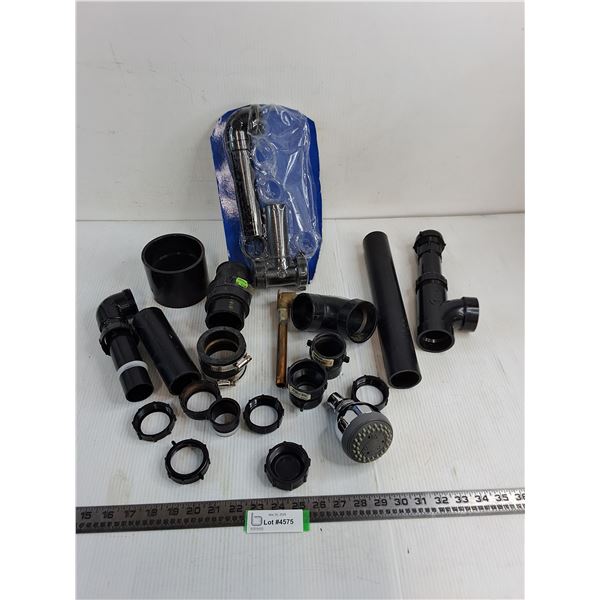 Assorted Plastic Piping & Shower Head