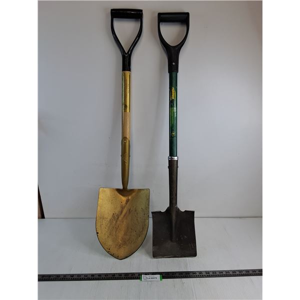 (2) Spade Shovels (Ceremonial & Yardworks) - Both 38" Length - Cannot Ship