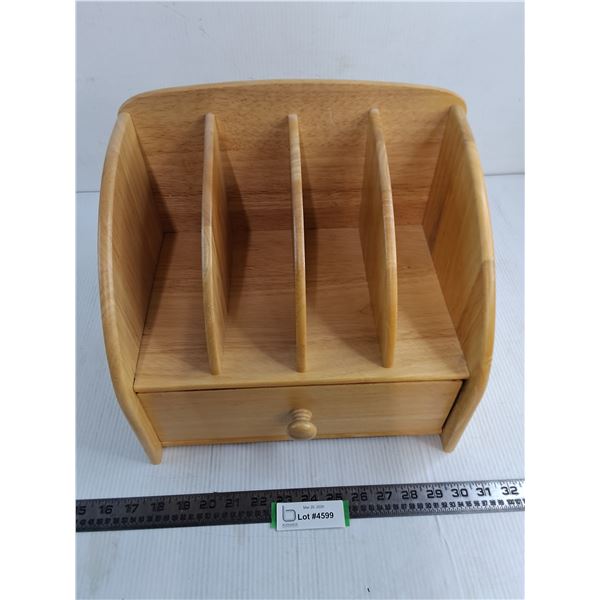 Wooden Organizer Rack/Drawer - 13x9x11"