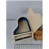 Image 3 : Silver Souvenir Spoons w/Display Rack, Piano Style Jewelry Box, Baking Tray 10" x 7", Misc